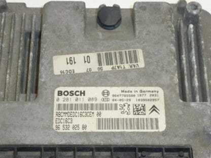 Steuergerät Bosch EDC16C3 1.4 HDI 0281011089 9653202580