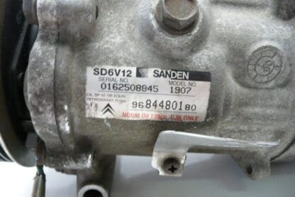 Klimakompressor Sanden SD6V12 1907 Citroën Peugeot 9684480180 6453XP – Bild 2